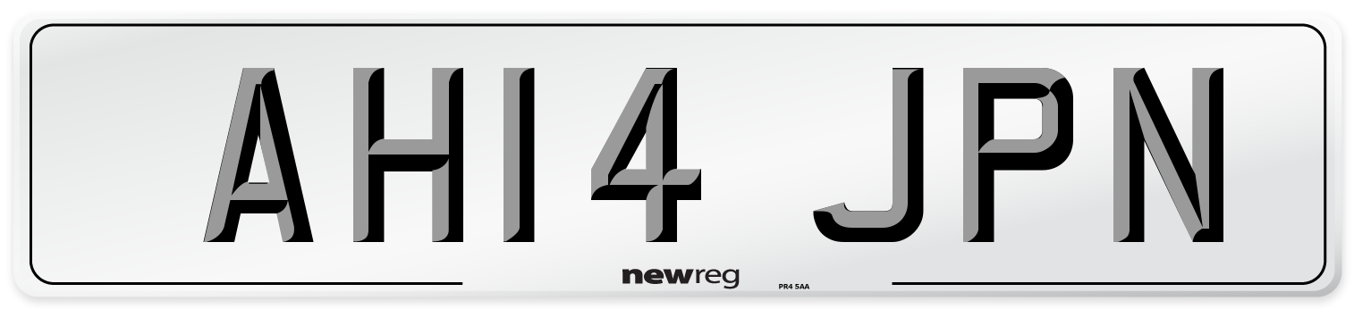 AH14 JPN Number Plate from New Reg